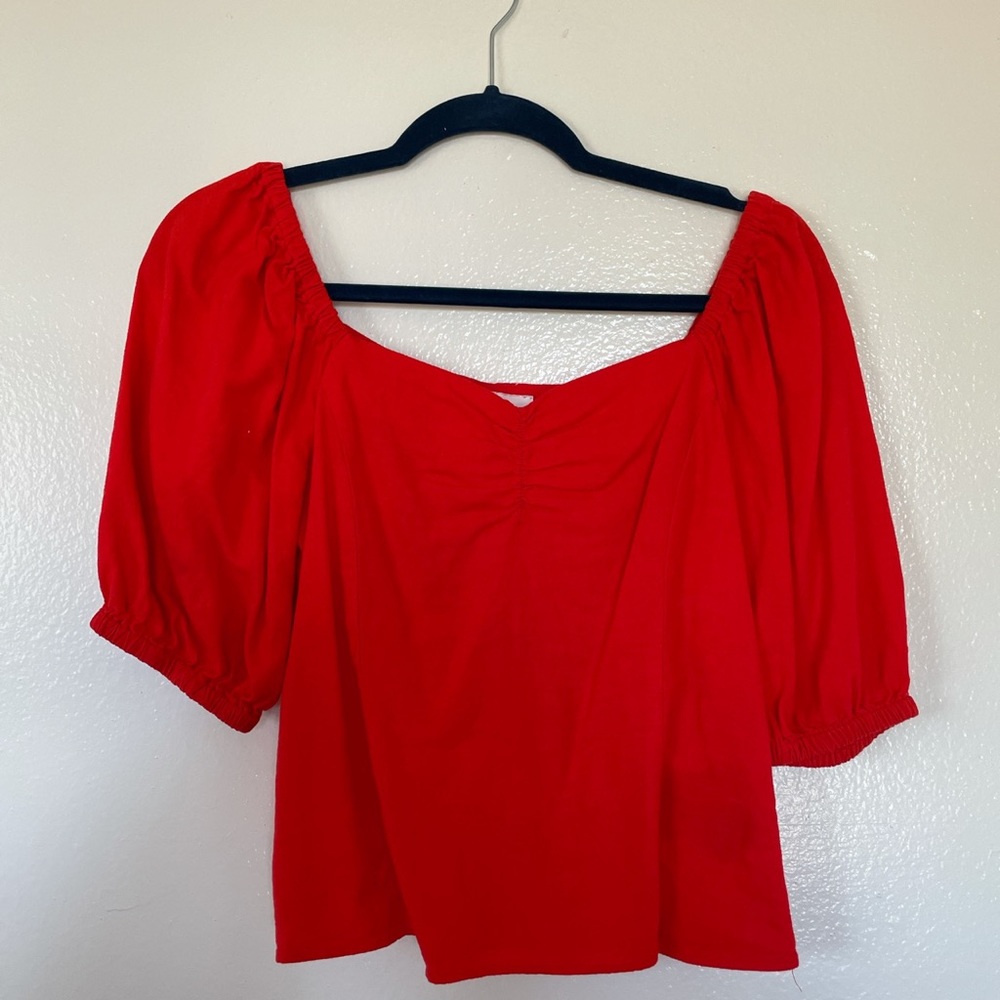 H&M Red Linen Top - Like New